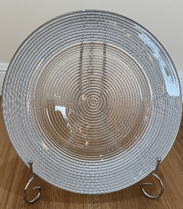 13’’ Silver rim charger Plate - Glass Charger