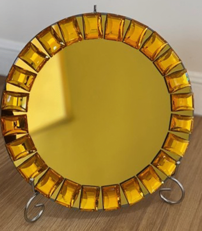 13’’ Yello Gold mirror Chargers - Glass Charger