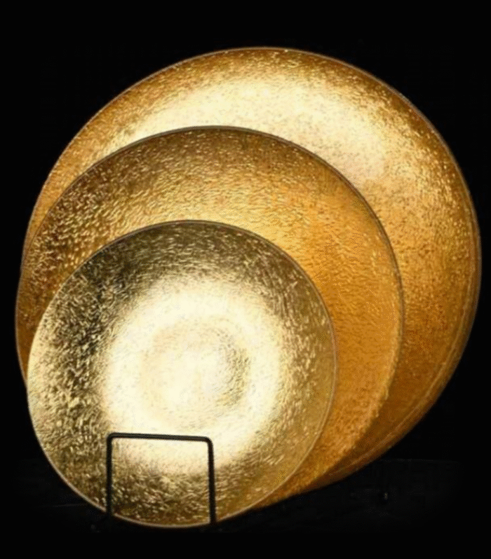 VIP Gold Foil Glass 3 plates set - 1 set of 3 plates