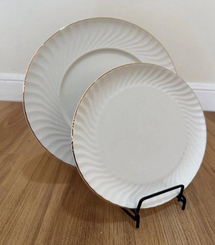 Bone China Gold rim ceramic white plates
