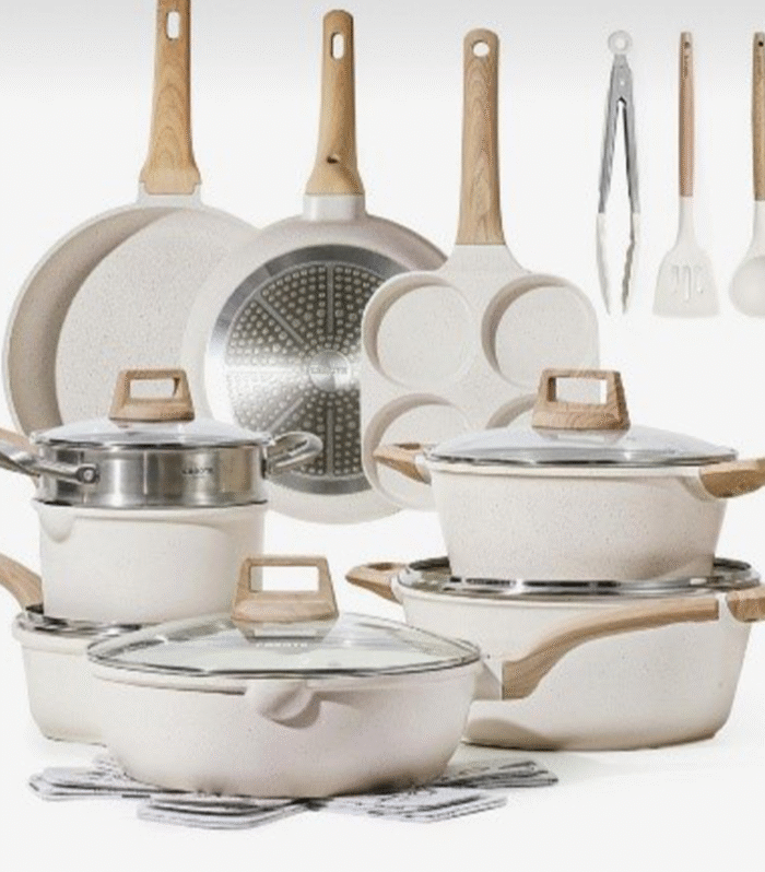 white ceramic pot set