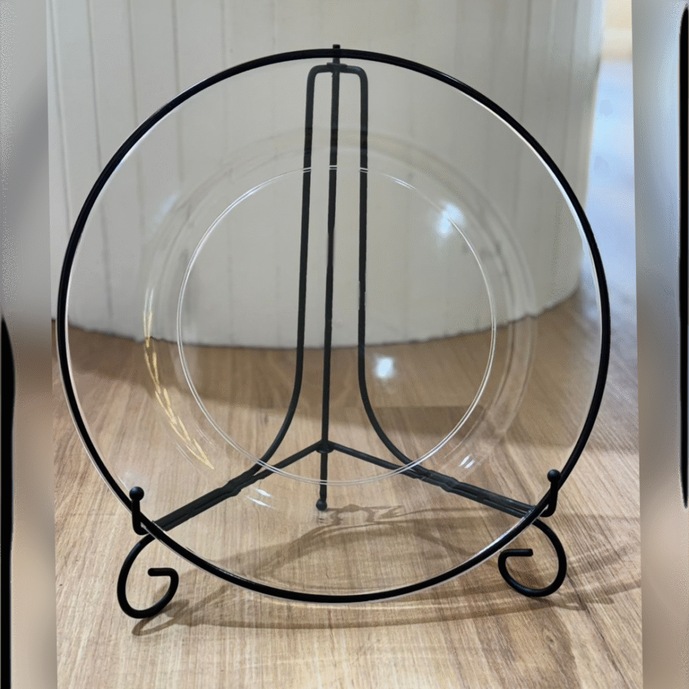 13’’ Black rim and clear charger Plastic Charger