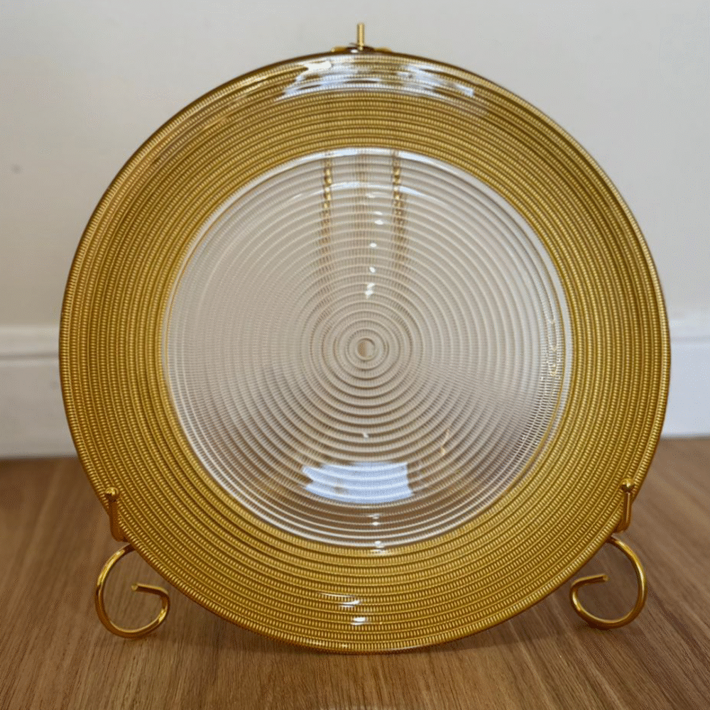 13’’ Gold rim charger Plate - Glass Charger