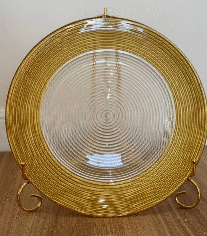 13’’ Gold rim charger Plate - Glass Charger