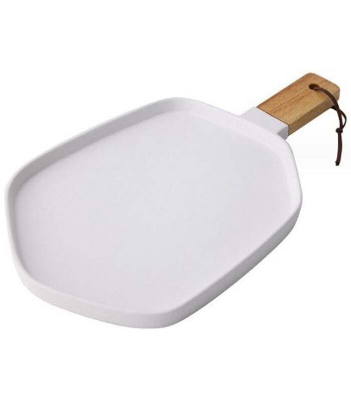 White ceramic Steak plates