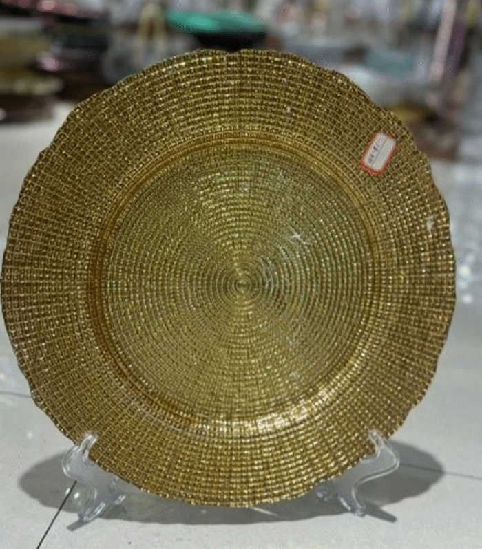 13’’ Gold charger Plate - Glass Charger