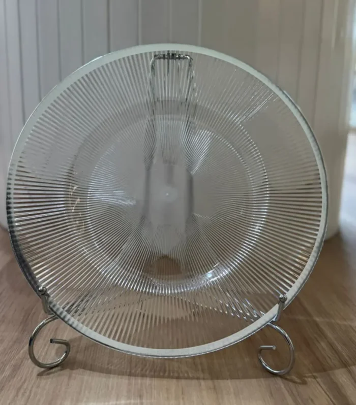 13 INCHES Silver rim fishbone charger plate