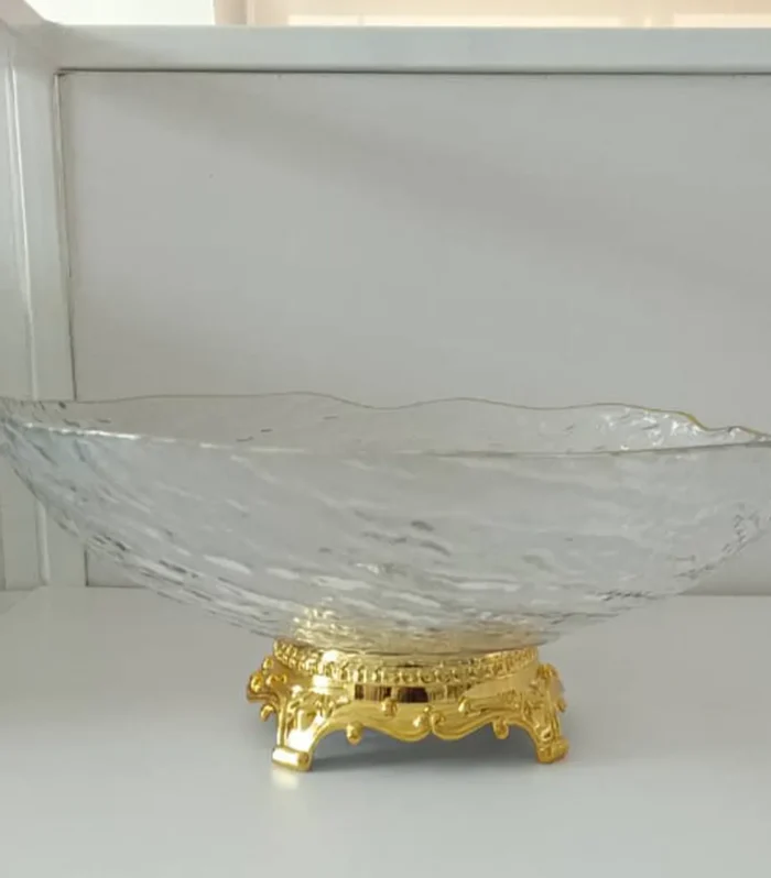 Silver bowl with gold base