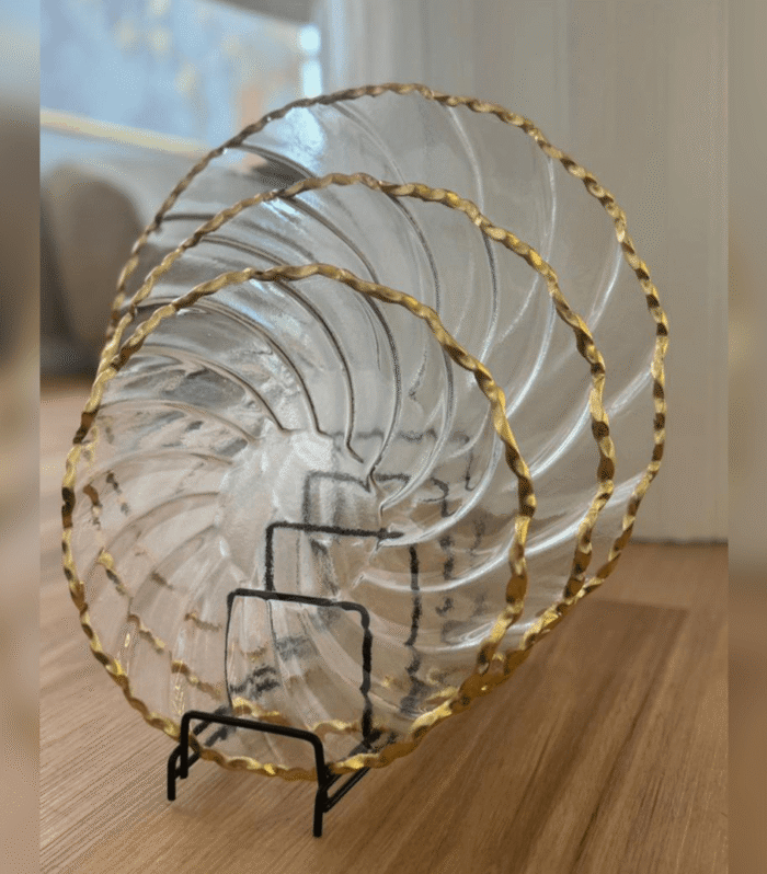 Spiral gold plate 1 set of 3 plates