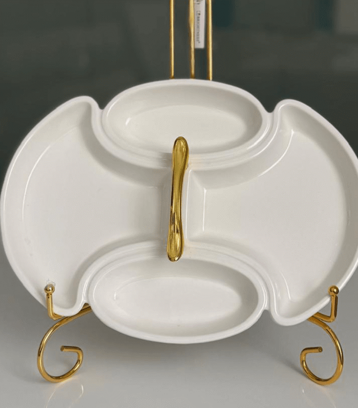 Divided ceramic serving platter