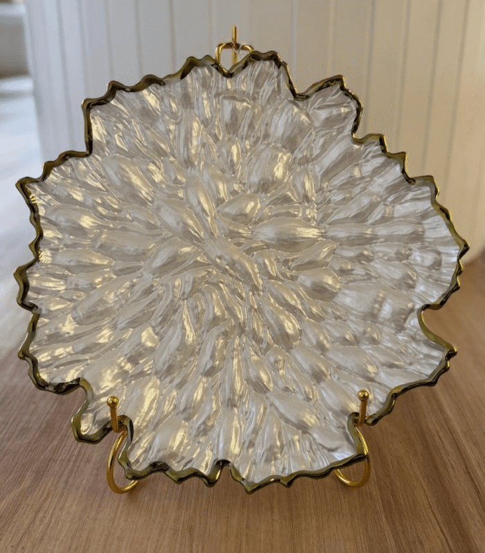 White and Gold Dinner Plate