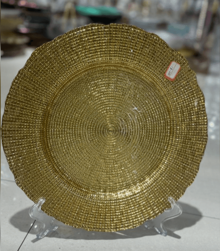 Luxury gold dining plate fishbone