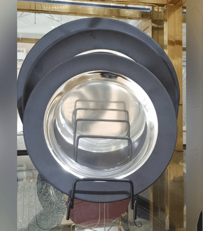 Glass Charger Plates 1 set of 3 plates - Silver lining