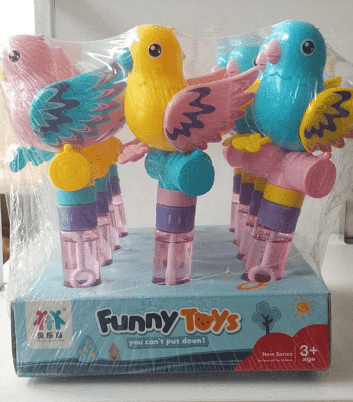 Whistle bird bubble wands
