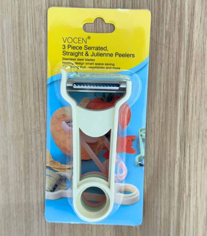 3 piece serrated, straight & julienne peelers